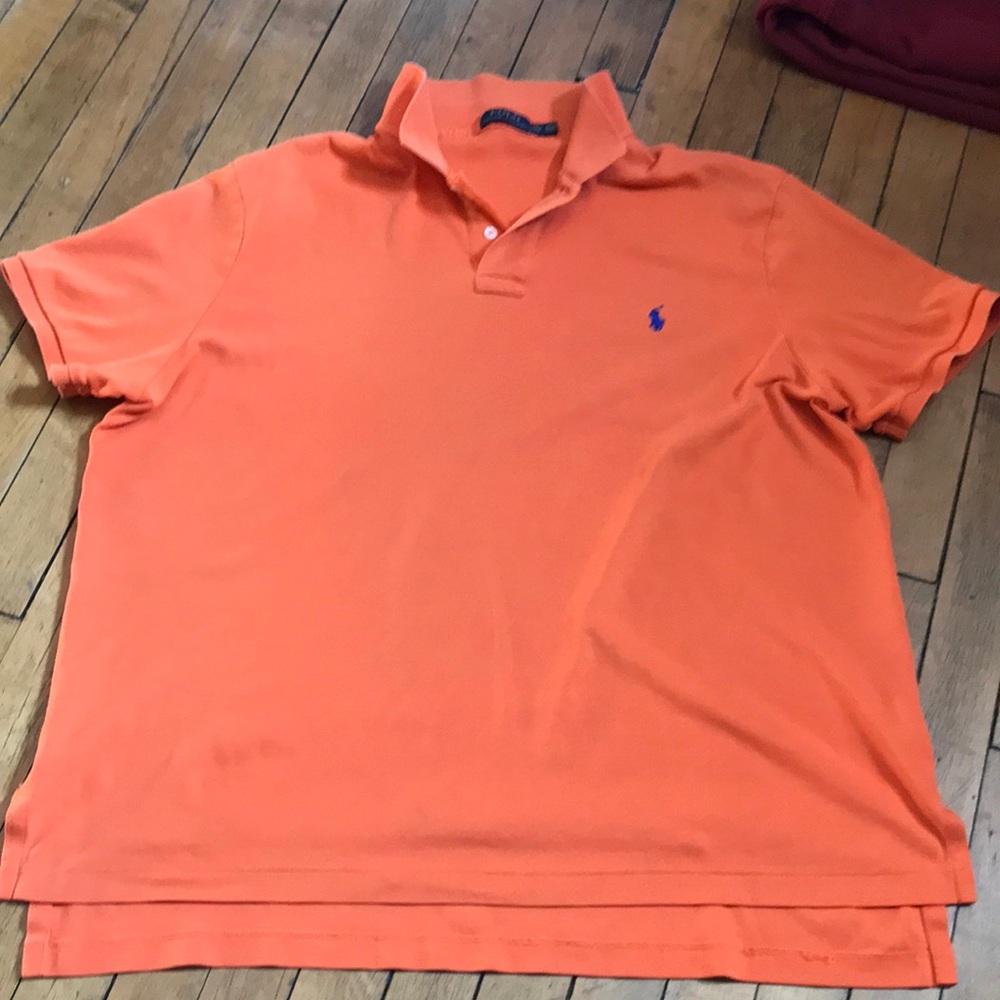 Ralph Lauren Men's Bright Orange Polo Shirt